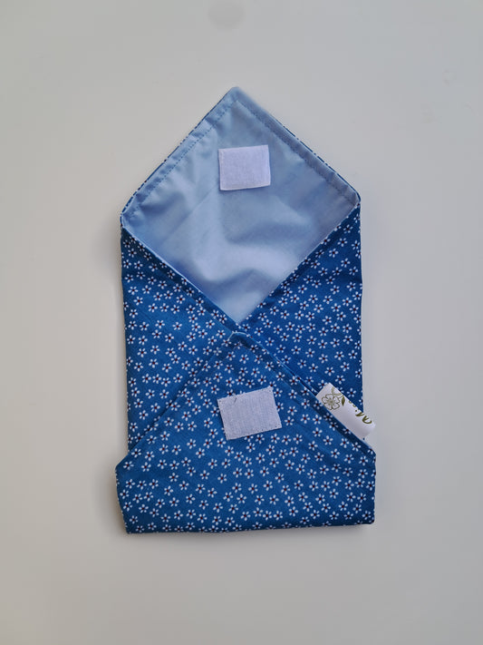 Porta snack sandwich - Diseño floral azul